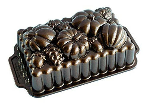 Nordic Ware Harvest Bounty Loaf Pan, One Size, Bronze