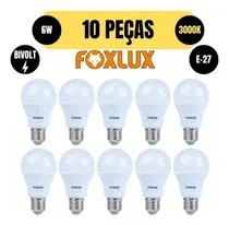 Comprar Kit 10 Lampada Led Bulbo A60 6w E27 3000k Amarela Bivolt Fox