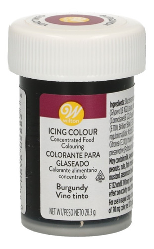 Colorante Comestible En Gel Vinotinto X1 Oz  Wilton