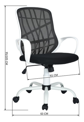 Silla De Oficina En Malla Desert Negra Y Blanca