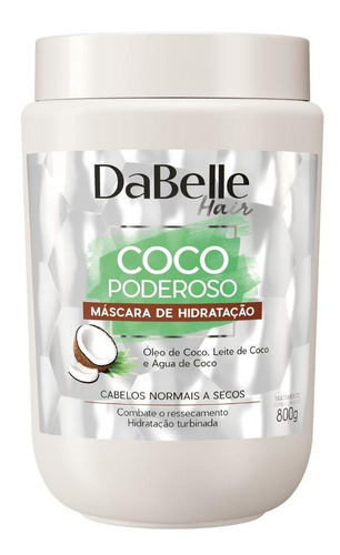 Creme Máscara De Hidratação Vegano Coco Dabelle 800g