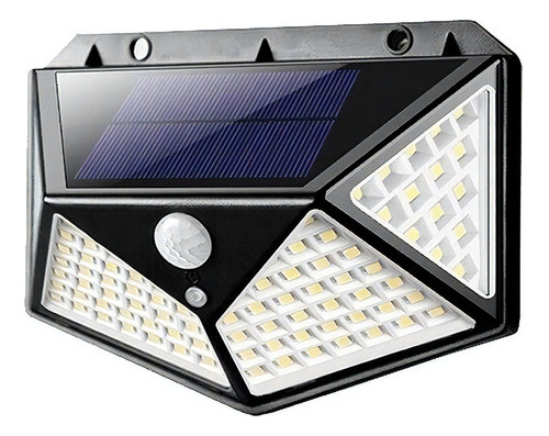 Arandela Luminária Led Energia Solar Fácil Instalação Automa Cor Preto 3.7V