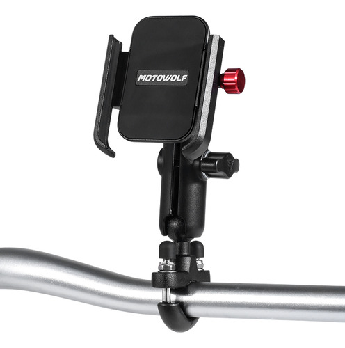 Soporte Porta Celular Aluminio Para Motos Manillar Motowolf