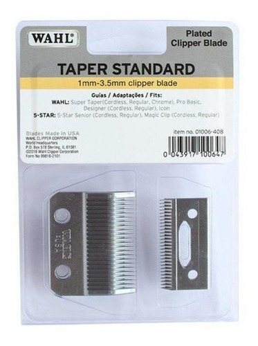 Repuesto De Cuchilla Wahl Taper Standard 1006-408