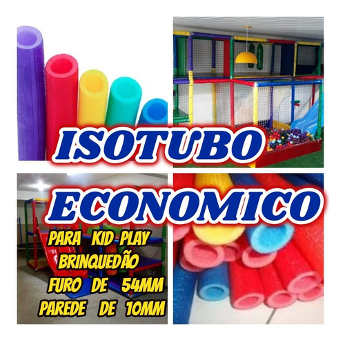 Imagem 6 de 10 de Isotubo Blindado Econômico P/kid Play Brinquedão Kit C/60mts