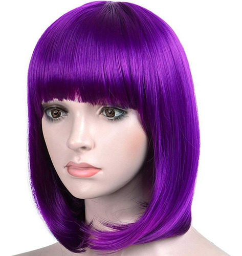 Peluca Bob Vibrante, Aspecto Realista, Ideal Para Fiestas