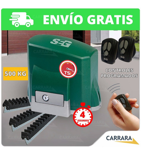 Kit Rápido Motor Portón Automático Corredizo Ch Tsi Control