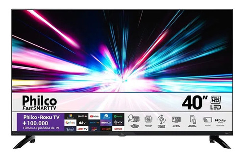 Smart Tv 40'' Ptv40g7er2cpblf Led Roku Tv Philco 100/240v