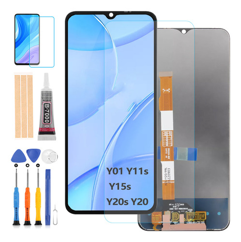 Pantalla Táctil Srjtek Para Vivo Y01 Y11s Y15s Y20 Color Negro