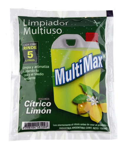Limpiador Multiuso 3 En 1 Rinde 5l Fragancias Multimax 150ml