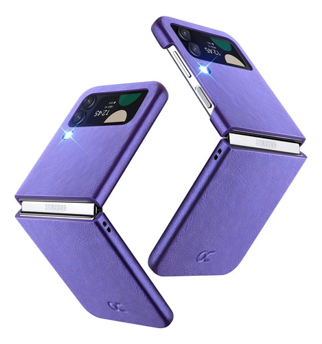 Funda Ocase Simil Cuero Para Galaxy Z Flip 4 Purple