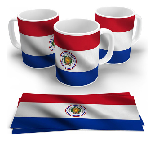 Taza De Ceramica Bandera De Paraguay Hd Art