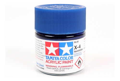 Pintura Acrílica De 23 Ml X4 Blue By Tamiya # X4