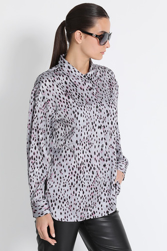 Blusa Camisera Estampado Negro Liola