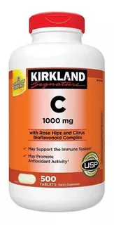 Vitamina C 1000 Mg Kirkland Signature 500 Comprimidos Sabor Neutro