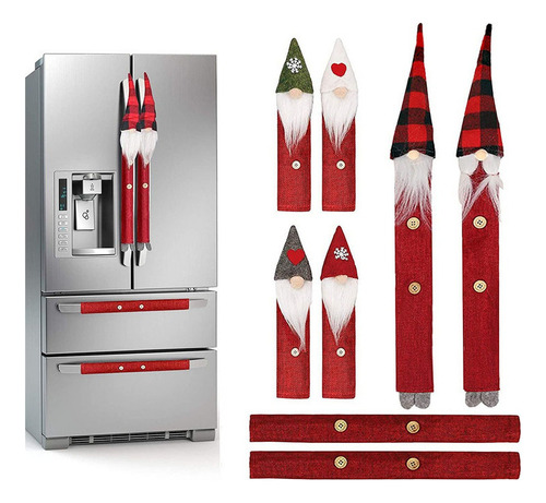 8 Piezas Navidad Refrigerador Cubiertas De Manijas De Puerta