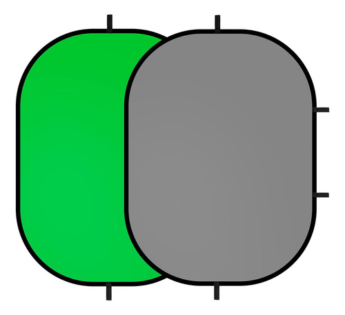 Pequeño Telón De Fondo Plegable De Doble Cara Gris Verde Pan