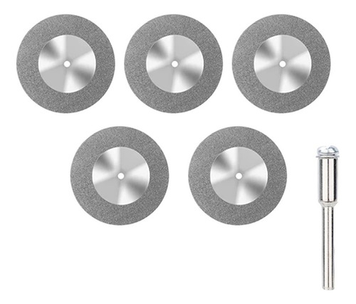 Kit 05 Discos 30mm Diamantados Para Micro Retifica + Haste