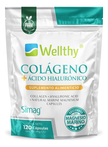 Wellthy Colágeno Con Ácido Hialurónico 120cps
