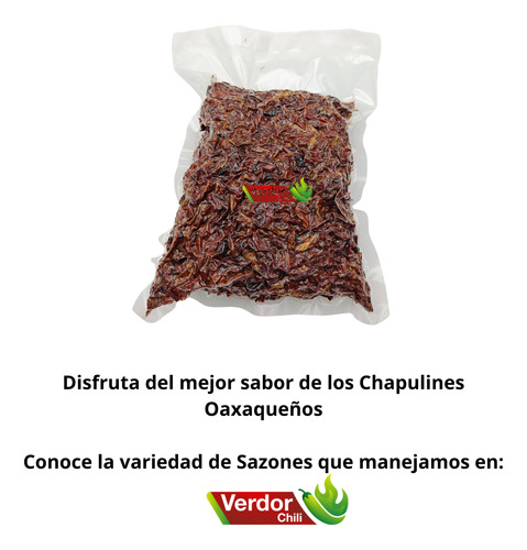 500 Gr Chapulines Sal Y Limón Medianos Oaxaqueños Verdor