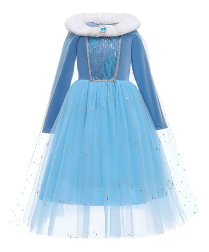 Disfraz De Princesa Elsa Para Niña Frozen Falda Larga Party 