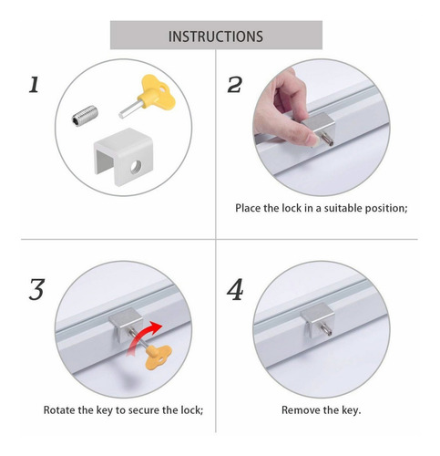 Imagen 2 de 9 de Cerradura De Seguridad Para Ventana Corrediza Ajustable