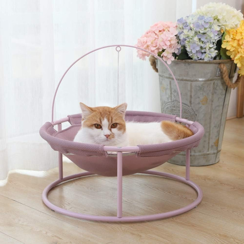 Cama Elevada Mascota Cama Pequeña Cosas De Gatos Roro Cama Elevada Pequeña Hamaca Gato Rosado