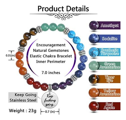 Pulseiras De Contas De Pedra De Chakra Top Plaza 7 Yoga Rei