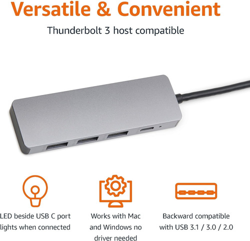 Hub Usb-c - 3 Port Usb-a 1 Port Usb-c - 10 Gbps - Pc / Mac