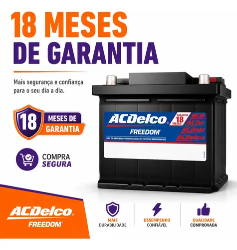 Bateria Acdelco Nova, Com Nota Fiscal, 18 Meses De Garantia