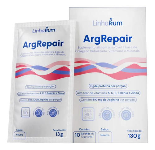 Suplemento Argrepair 10 Saches 13g Cicatrização Kit Com 3 Cx