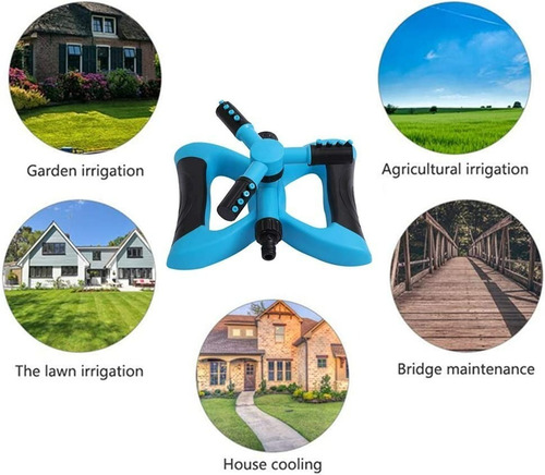 Imagen 2 de 4 de Aspersor De Riego Azul Para Jardín Patio Sistema De Riego