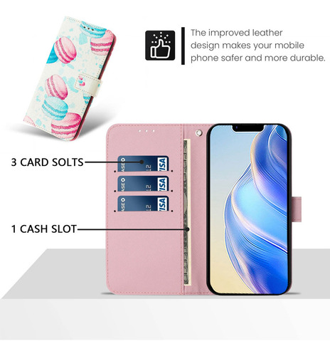 Funda Tipo Cartera De Piel A Prueba De Golpes Para Teléfono Inteligente Huawei P Ch0517
