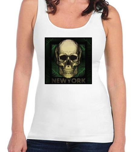 Musculosa New York Skull Nature Art