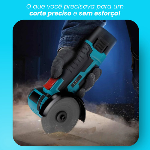 Lixadeira Esmerilhadeira Angular Serra Aço Portátil Sem Fio