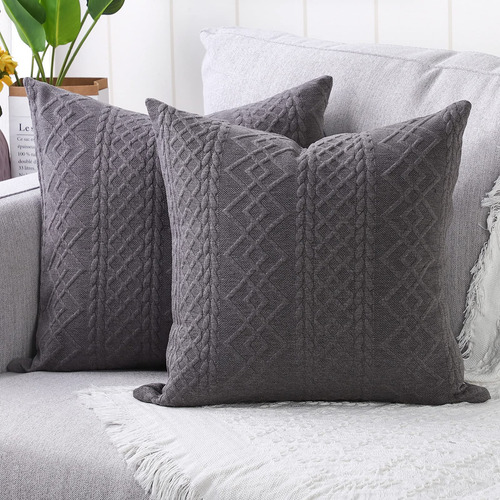 2 Funda Almohada Decorativa Super Suave Cuadrada O X