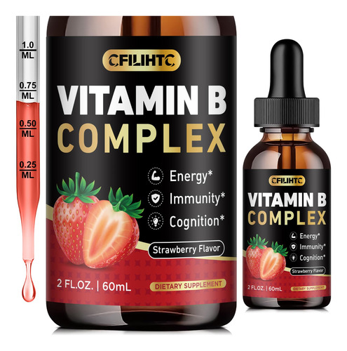 Cfilihtc Complejo De Vitamina B Gotas Líquidas - Fresa