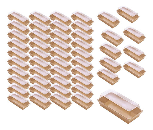 50x Cajas De Comida Cajas De Refrigerios Con Tapa