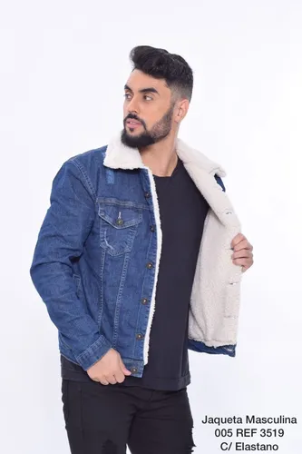 Jaqueta Jeans Masculina Forrada Pelo Pelinho Grossa 23 Graus