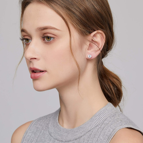 Aretes De Diamantes Aretes Con Cierre De Rosca Aretes De Pla
