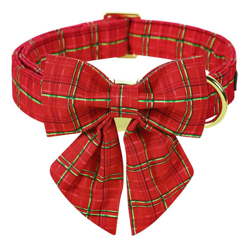 Maca Bates Collar De Perro A Cuadros Navideños Con Pajarita