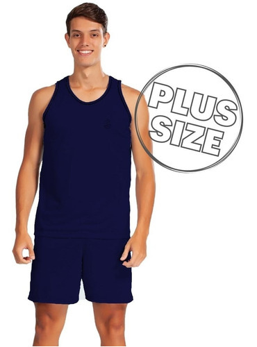 Pijama Plus Size Adulto Roupa De Dormir Homem Regata E Short