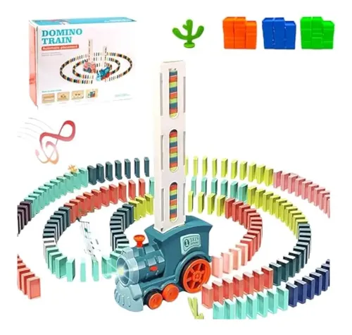 Tren Eléctrico De Dominó Con 200 Piezas Y Colocación Automática – Juguete Con Luces Y Sonidos Para Niños De 3 Años En Adelante, Estimula La Creatividad Y La Coordinación, Regalo Original