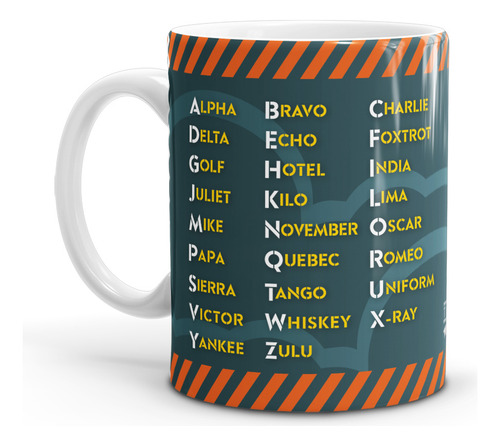 Caneca Personalizada Alfabeto Fonético Da Aviação
