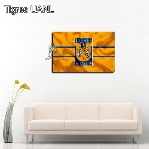 Cuadro Decorativo Tigres Uanl 86x56cm Deportes