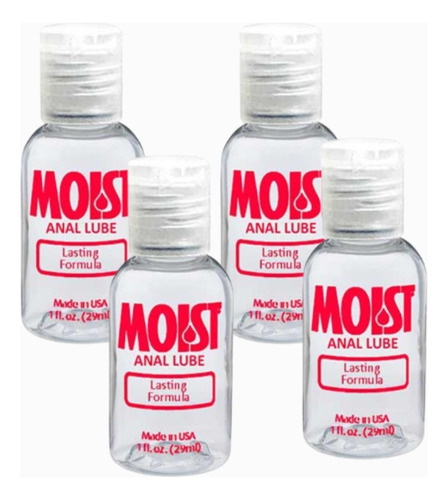 4 Mini Lubricantes Moist Anal Lube De 29ml