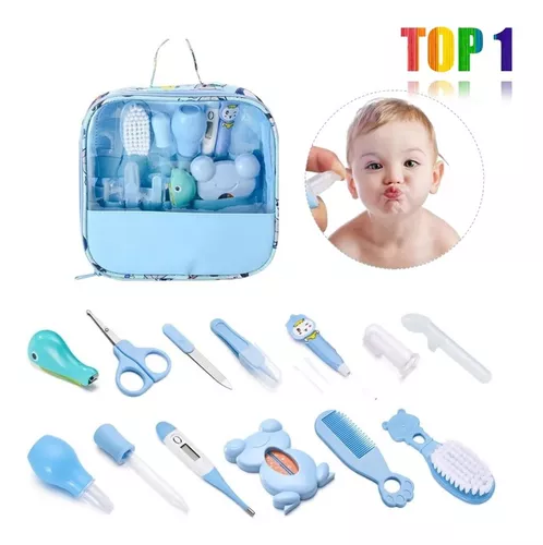 Kit de aseo para bebés Herramientas de aseo para bebés Juego de manicura  para recién nacidos Juego de herramientas para cortaúñas para el cuidado  del bebé (13 piezas) (azul)