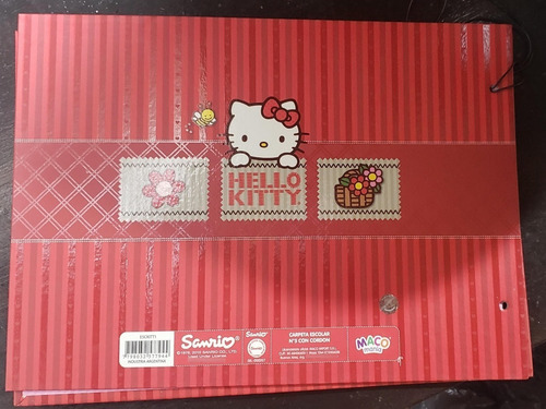 Imagen 2 de 3 de Carpeta Escolar Cordon N5 Hello Kitty Sanrio Maco Original