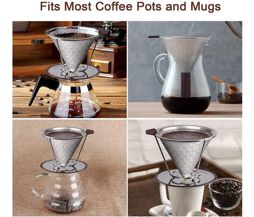 Verter Sobre El Gotero De Café Filtro De Café Cono De Filtro