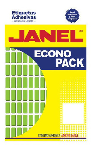 1008 Etiquetas Adhesivas Janel No.4 Verde 8mm X 20mm /v